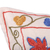 Embroidered Suzani cotton cushion cover, 'Four Spring Omens' - Classic Embroidered Colorful Suzani Cotton Cushion Cover