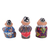Porcelain figurines, 'Three Babays' (set of 3) - Set of 3 Hand-Painted Traditional Porcelain Babays Figurines