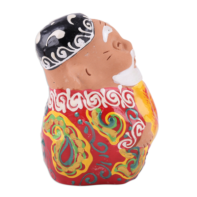 Porcelain figurine, 'The Wise Bread' - Traditional Hand-Painted Porcelain Figurine of Man and Bread