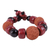 Ceramic beaded stretch bracelet, 'Obscure Passion' - Red and Brown Ceramic Beaded Stretch Bracelet