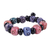 Ceramic beaded stretch bracelet, 'Vibrant Gazes' - Glazed Colorful Ceramic Beaded Stretch Bracelet