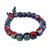 Ceramic beaded stretch bracelet, 'Square Audacity' - Colorful Square-Shaped Ceramic Beaded Stretch Bracelet