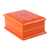 Papier mache jewelry box, 'Prosperous Epoch' - Floral-Patterned Orange and Red Papier Mache Jewelry Box