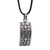 Collar colgante de plata esterlina - Collar con colgante floral de plata de ley con cordón de cuero
