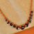 Ceramic beaded necklace, 'Magnetic Droplets' - Hand-Painted Grey and Orange Ceramic Beaded Droplet Necklace