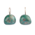 Ceramic drop earrings, 'Teal Sky' - Modern Teal Ceramic Drop Earrings with Sterling Silver Hooks