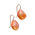 Ceramic drop earrings, 'Ginger Sky' - Modern Orange Ceramic Drop Earrings with 925 Silver Hooks