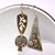 Pendientes colgantes de cornalina - Pendientes colgantes de cornalina con temática geométrica y granada