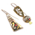 Pendientes colgantes de cornalina - Pendientes colgantes de cornalina con temática geométrica y granada