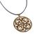 Carnelian pendant necklace, 'Palatial Clover' - Clover-Themed Brass Pendant Necklace with Carnelian Stone