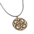 Malachite pendant necklace, 'Travel Clover' - Clover-Themed Brass Pendant Necklace with Malachite Stone