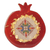Embroidered resin catchall, 'Pomegranate Delight' - Resin Catchall with Embroidery & Golden Accents from Armenia