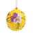 Gesticktes Wollornament - Handgefertigtes, floral besticktes Ei-Ornament aus Wolle in Gelb