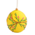 Gesticktes Wollornament - Handgefertigtes, floral besticktes Ei-Ornament aus Wolle in Gelb