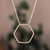 Sterling silver pendant necklace, 'Yerevan's Hexagon' - Sterling Silver Hexagon-Shaped Pendant Necklace from Armenia