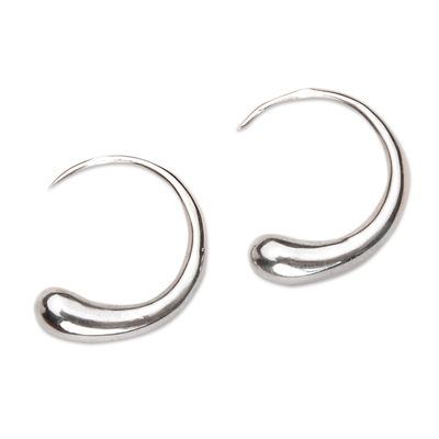 Sterling silver drop earrings, 'Elegant Spirit' - Sterling Silver Drop Earrings in a High Polish Finish