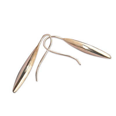 Sterling silver drop earrings, 'Tulip Ideas' - Polished Tulip-Inspired Sterling Silver Drop Earrings