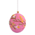 Embroidered wool felt ornament, 'Marash Spring' - Handcrafted Floral Embroidered Wool Felt Ornament in Pink