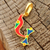 Gold-plated pendant, 'K Birds of Armenia' - Traditional Bird-Themed Gold-Plated Pendant with K Letter
