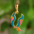 Gold-plated pendant, 'A Birds of Armenia' - Traditional Bird-Themed Gold-Plated Pendant with A Letter