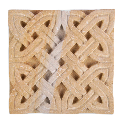 Felsite stone decorative accent, 'Armenian Knot' - Hand-Carved Felsite Stone Armenian Knot Decorative Accent