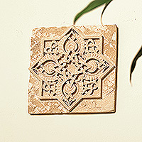Felsite stone decorative accent, 'Armenian Lotus' - Felsite Stone Lotus Decorative Accent Hand-Carved in Armenia
