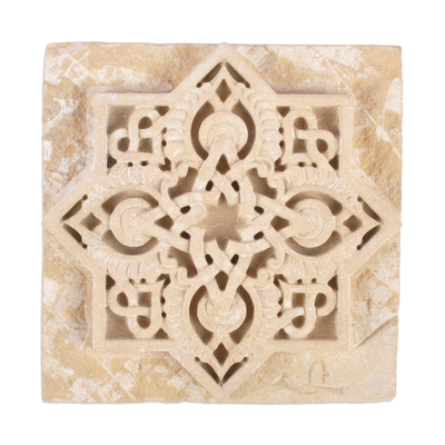 Acento decorativo de piedra felsita - Acento decorativo de loto de piedra felsita tallado a mano en Armenia