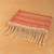 Wool throw, 'Cozy Salmon' - Hand-Woven Striped Wool Throw in Salmon & Ivory from Armenia