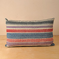 Wool cushion cover, 'Nice and Cozy' - Colorful Striped Wool Cushion Cover Hand-Woven in Armenia