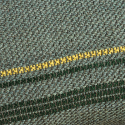 Funda de cojín de lana - Funda de cojín de lana a rayas en verde tejida a mano en Armenia
