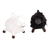 Crocheted ornaments, 'Woolly Duo' (set of 2) - Set of 2 Crocheted Black and White Acrylic Sheep Ornaments