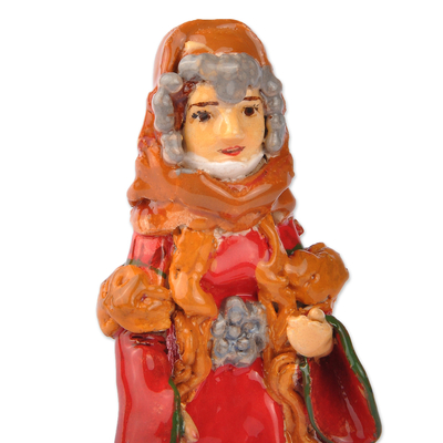 Ceramic figurine, 'The Woman from Nukh' - Ceramic Figurine of Woman in Armenian Traditional Costume