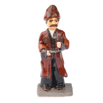 Ceramic figurine, 'The Man from Nukh' - Hand-Painted Ceramic Figurine of Nukh Gentleman