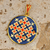 Gold-plated pendant, 'Marash Inspiration' - Armenian Embroidery-Themed Gold-Plated Enamel Pendant