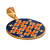 Gold-plated pendant, 'Marash Inspiration' - Armenian Embroidery-Themed Gold-Plated Enamel Pendant