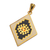Gold-plated pendant, 'Vishapagorg Inspiration' - Gold-Plated Enamel Pendant with Armenian Carpet Motif