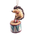 Papier mache ornament, 'Hedgehog's Spectacle' - Hand-Painted Papier Mache Ornament of Hedgehog on a Drum