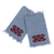 Handbestickte Untersetzer aus Baumwolle, (Paar) - 2 handgewebte Untersetzer aus grauer Baumwolle mit handgesticktem Motiv