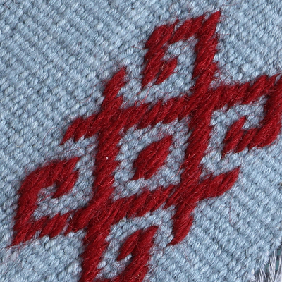 Posavasos de algodón bordados a mano, (par) - 2 posavasos de algodón gris tejidos a mano con motivo bordado a mano