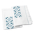 Cotton tea towels, 'Ijevan Dreams' (pair) - Geometric Embroidered Turquoise Cotton Tea Towels (Pair)