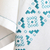 Cotton tea towels, 'Ijevan Dreams' (pair) - Geometric Embroidered Turquoise Cotton Tea Towels (Pair)
