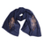 Hand-painted silk scarf, 'Blue Splendor' - Armenian Blue Silk Scarf with Hand-Painted Motifs in Gold