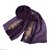 Hand-painted silk scarf, 'Embellished Purple' - Armenian Purple Silk Scarf with Hand-Painted Motifs in Gold