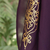 Pañuelo de seda pintado a mano - Pañuelo Armenio de Seda Morada con Motivos Dorados Pintados a Mano