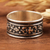 Sterling silver band ring, 'Ancestral Blossom' - Classic Floral Sterling Silver Band Ring from Armenia