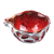 Glazed ceramic bowl, 'Crimson Core' - Pomegranate-Shaped Glazed Crimson Ceramic Bowl