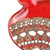 Ceramic catchalls, 'Vibrant Red Pomegranate' (pair) - 2 Glazed Ceramic Pomegranate Catchalls in Red White & Grey