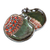 Cajones de cerámica, (par) - Par de Catchalls de granada de cerámica esmaltada en verde