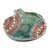 Glasierter Keramik-Dessertteller, „Nature's Prophecy“ – Granatapfelförmiger grüner und roter Keramik-Dessertteller