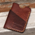 Leather card holder, 'The Chocolate Wealth' - 100% Chocolate Leather Card Holder Handcrafted in Armenia